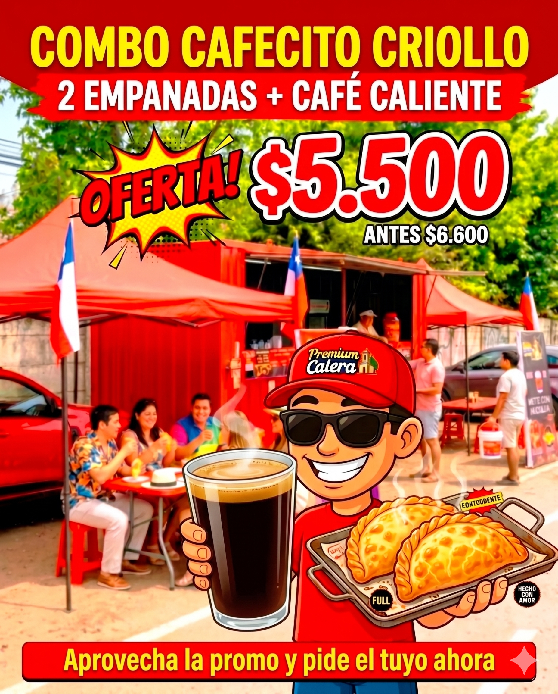 🛒 Combo Cafecito Criollo | 2 Empanadas + Café Caliente – Premium Calera