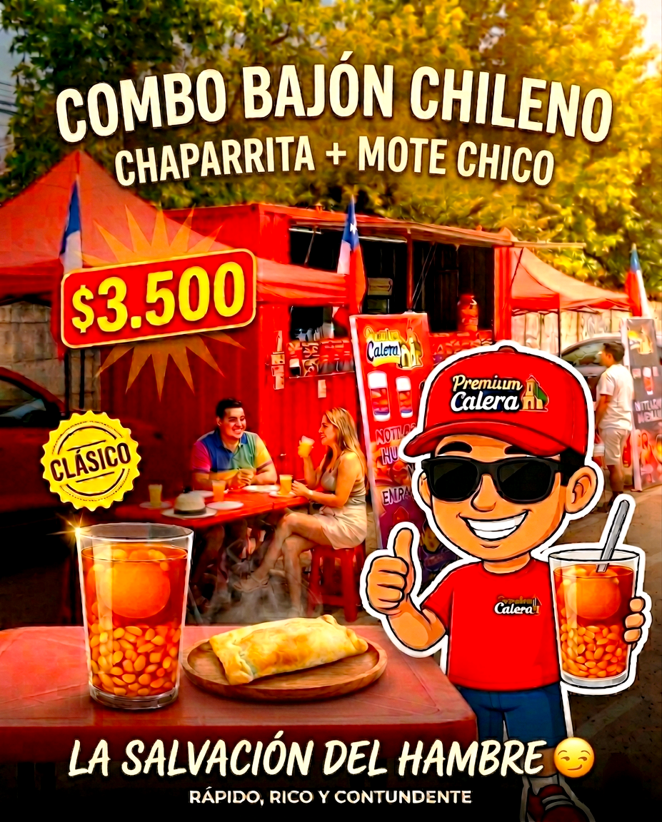 Combo Bajón Chileno – Chaparrita + Mote con Huesillo Chico 🍑🔥